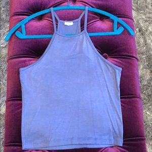 violet high neck mid rift top